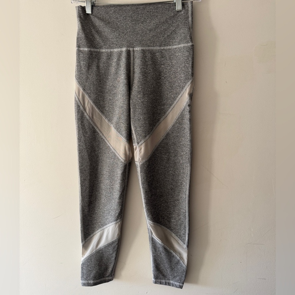 Aerie Chill Play Move Heather Gray Mesh Detail Leggings